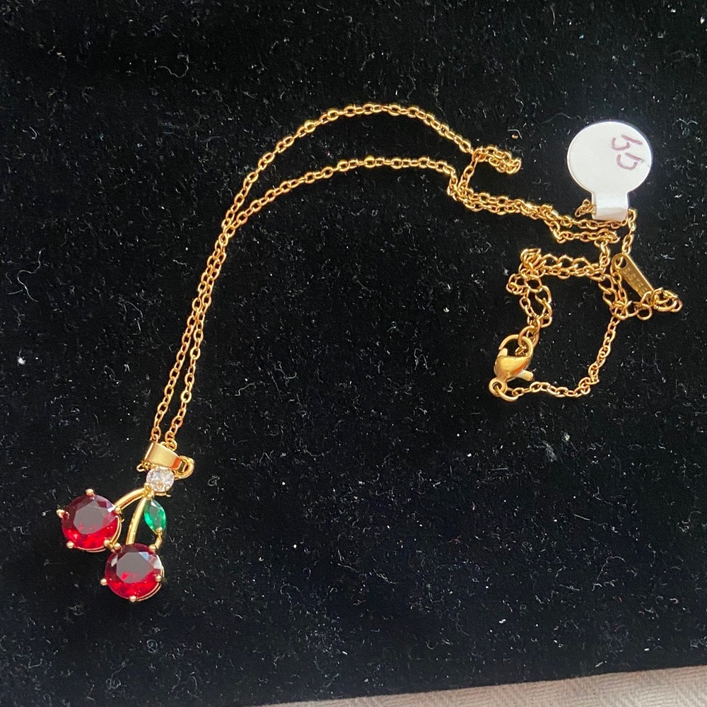 Cherry Gold Plated over Stainless Steel Necklace